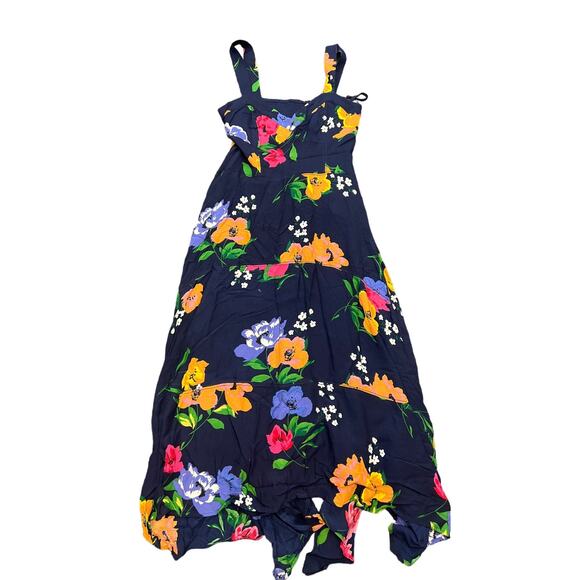 Maeve Dresses & Skirts - Maeve by Anthropologie Womens Blue Floral Sleeveless Hi Low Swing Dress Size 4